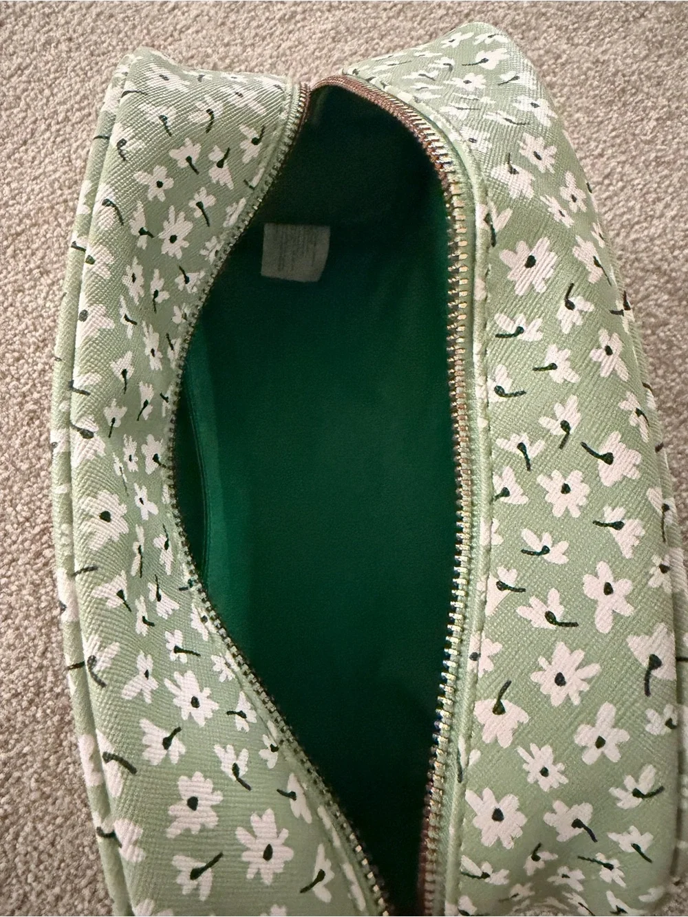 Floral Cosmetic Pouch in Sage Green